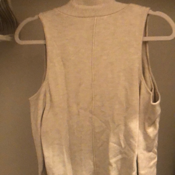 Halston Beige Cold Shoulder Cardigan - Picture 2 of 2